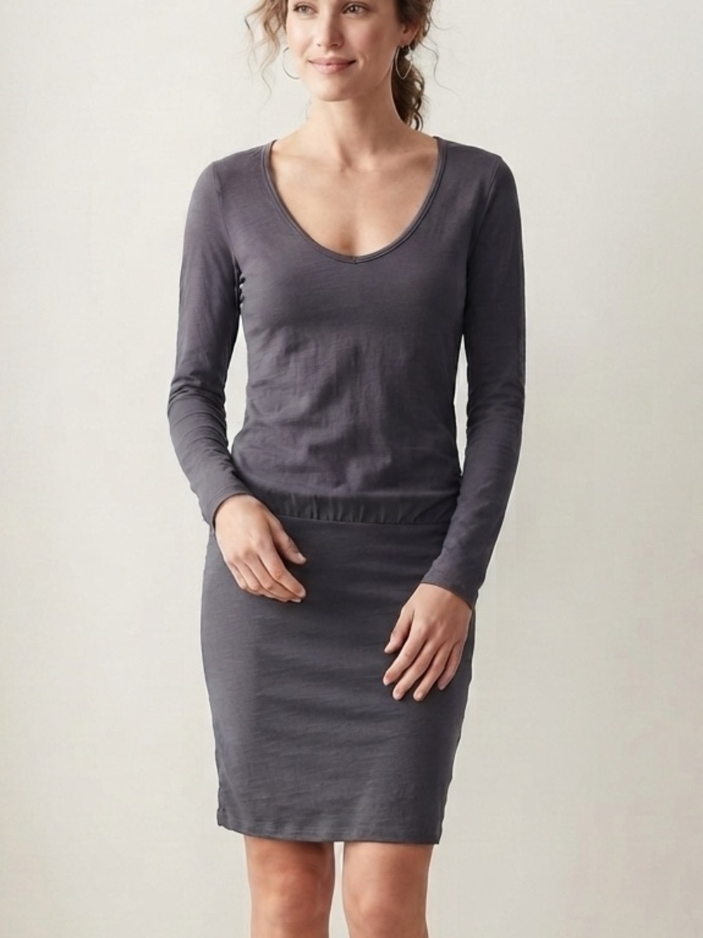 James Perse Sz S Dusty Grey Purple Soft Jersey Cotton Dress
